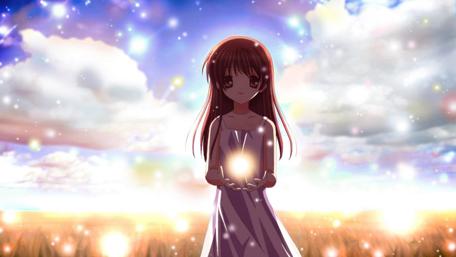 Anime Girl Holding Light of Hope wallpaper