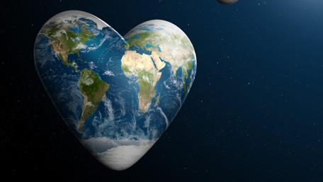 Heartfelt Earth in the Cosmic Embrace wallpaper