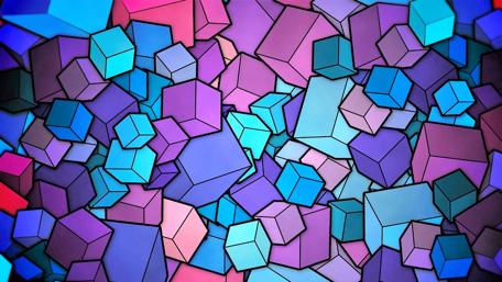 Vibrant Cubic Symphony in 3D wallpaper