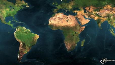 World Map Lush Landscapes in Aerial View wallpaper