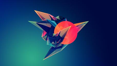 Vibrant Prism Fantasy with Geometric Shapes and Colors wallpaper