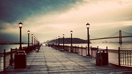 City Catwalk Under Cloudy Skies wallpaper