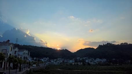 Serene Sunset Over Tranquil Landscape wallpaper