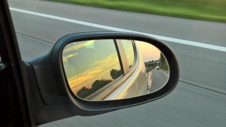 Sunset Reflections in a Rearview Mirror wallpaper