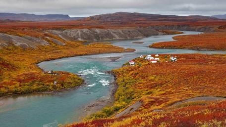 Autumn Serenity by the River wallpaper