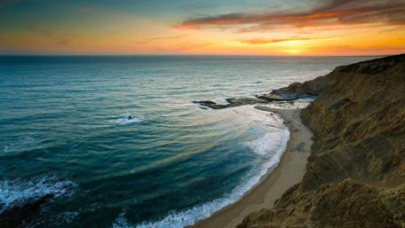 Ocean Sunset Vista wallpaper