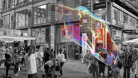Bubbles in Vienna Street Life wallpaper