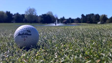 Golf Ball Close-Up on a Scenic Course wallpaper