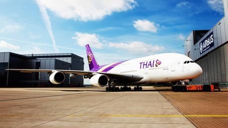 Majestic Thai Airlines A380 on the Tarmac wallpaper