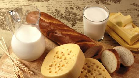 Delicious Dairy Delights and Fresh Bread wallpaper