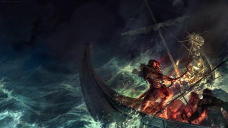 Epic Battle Against the Sea Monster wallpaper