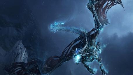 Frozen Dragon in Mystical Flight wallpaper