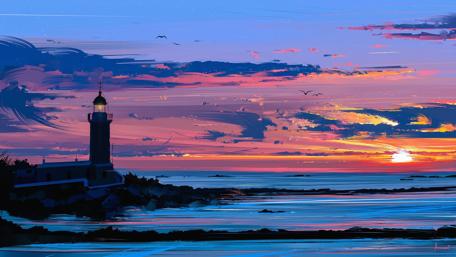 Guiding Light at Twilight wallpaper