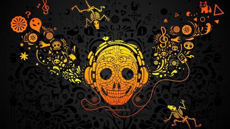 Musical Skull Fantasy Art wallpaper