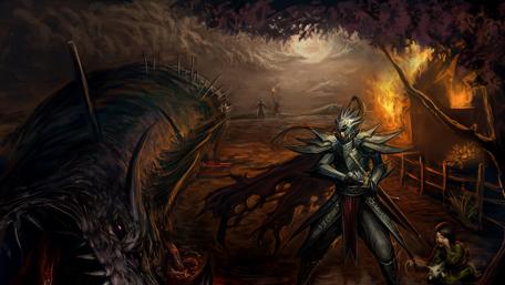 Epic Fantasy Showdown with Dark Forces wallpaper