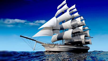 Sailing Through Azure Dreams wallpaper
