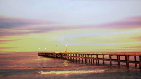 Tranquil Sunset Over the Pier wallpaper