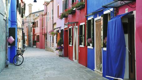 Charming Colorful Streetscape in a Vibrant City wallpaper
