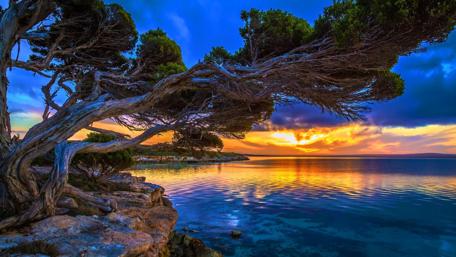 Sunset Serenity at the Sea Shore wallpaper