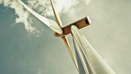 Wind Turbine Against Blue Sky wallpaper