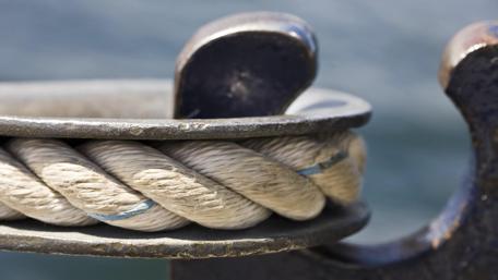 Industrial Rope on Metal Fixture Wallpaper wallpaper