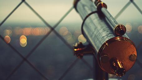 Telescope with bokeh lights wallpaper
