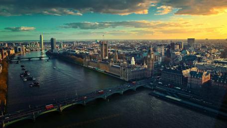 London and the River Thames - Aerial photography wallpaper