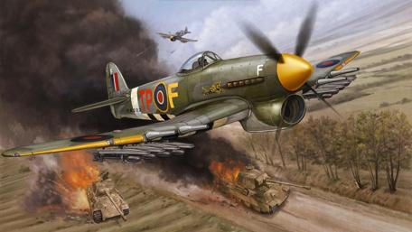 WW2 Air Combat Over Battle-Ravaged Territory wallpaper