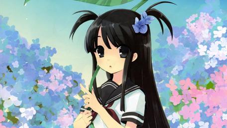 Serene Anime Girl in Spring Blooms wallpaper