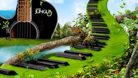 Musical Harmony in a Fantasy Landscape wallpaper