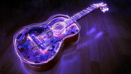 Illuminated Melodies in Purple Hues wallpaper