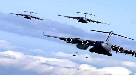Jets in Formation Across a Clear Blue Sky wallpaper