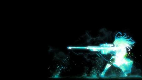 Neon Blue Warrior in the Darkness wallpaper