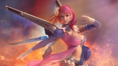 Mystical Warrior Amidst a Fiery Battle wallpaper