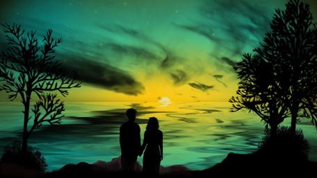 Whispers of Love at Dusk wallpaper