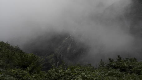 Mysterious Mountain Fogscape wallpaper