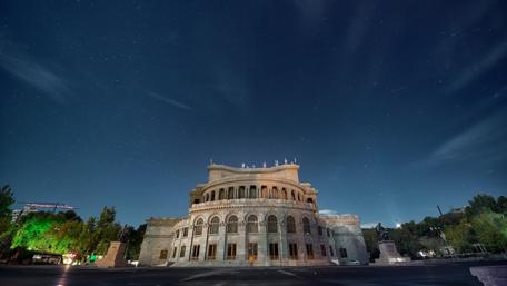 Starry Night Over City Architecture wallpaper