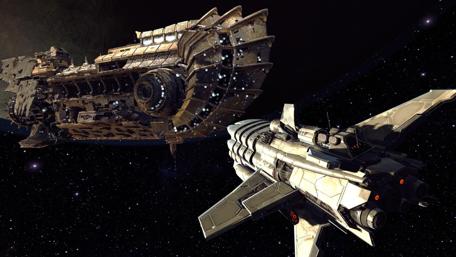 Epic Space Journey Through Cosmic Realms wallpaper
