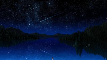 Starry Night Sky with Meteor Showers wallpaper