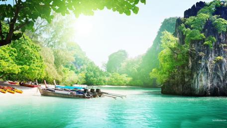 Serene Waterside Adventure wallpaper