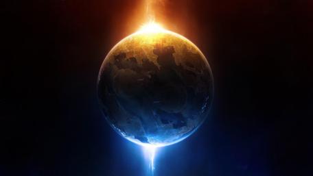 Mystical Planet Under Celestial Light wallpaper