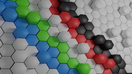 Hexagonal Harmony in Technicolor wallpaper