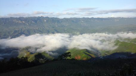 Majestic Mountains Embracing the Clouds wallpaper