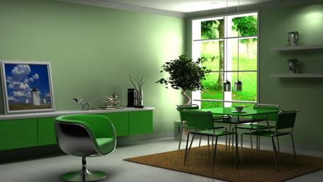 Refreshing Green Living Space Brings Nature Indoors wallpaper