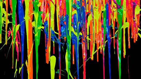 Vivid Neon Paint Drips wallpaper