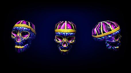 Vibrant Fantasy Skulls in Cosmic Colors wallpaper