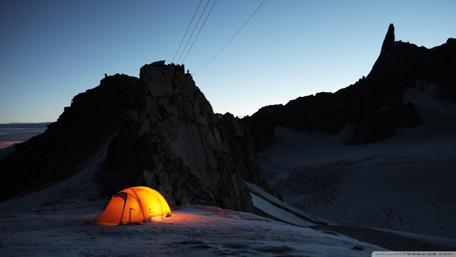 Camping Under the Stars in the Mountains wallpaper
