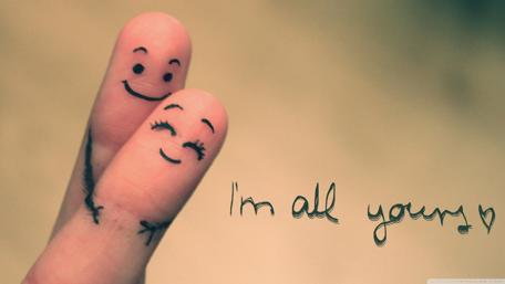 Finger Friends Sharing a Tender Moment wallpaper