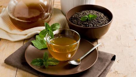 Warm Morning Tea with Fresh Mint wallpaper