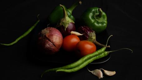 Vibrant Indian Spices and Vegetables Wallpaper wallpaper